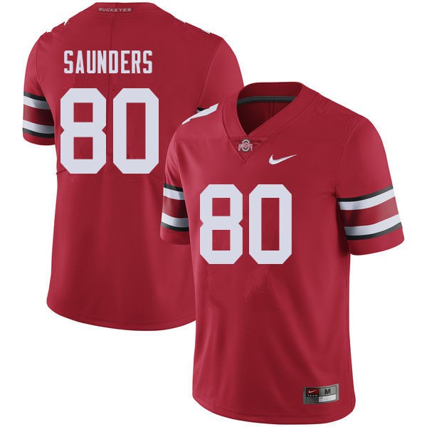 Ohio State Buckeyes #80 C.J. Saunders Men Stitched Jersey Red OSU48165